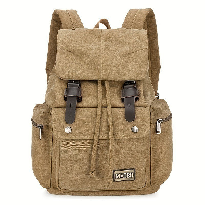 Ielgy Canvas Backpack Leisure Outdoor Travel Backpack Student Large Capacity School Bag