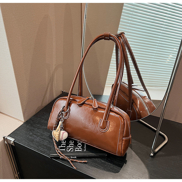 Ielgy Fashion Autumn Winter One-Shoulder Underarm Boston Bag All-Match