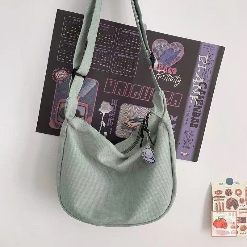 Ielgy Ladies Fashion Simple Japanese All-Match Daily Trendy Candy Color One-Shoulder Messenger Bag