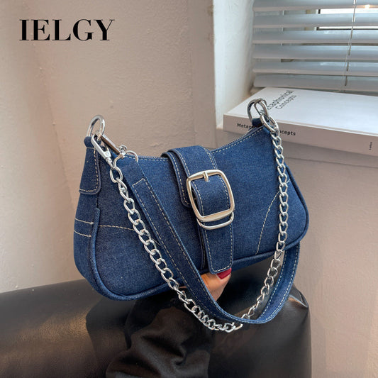 Ielgy High-End Canvas Summer Fashion Chain Messenger Bag Shoulder Armpit Bag