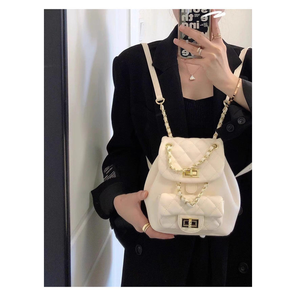 Ielgy Diamond Backpack Chain High-End Diamond Korean Version Casual Style Backpack