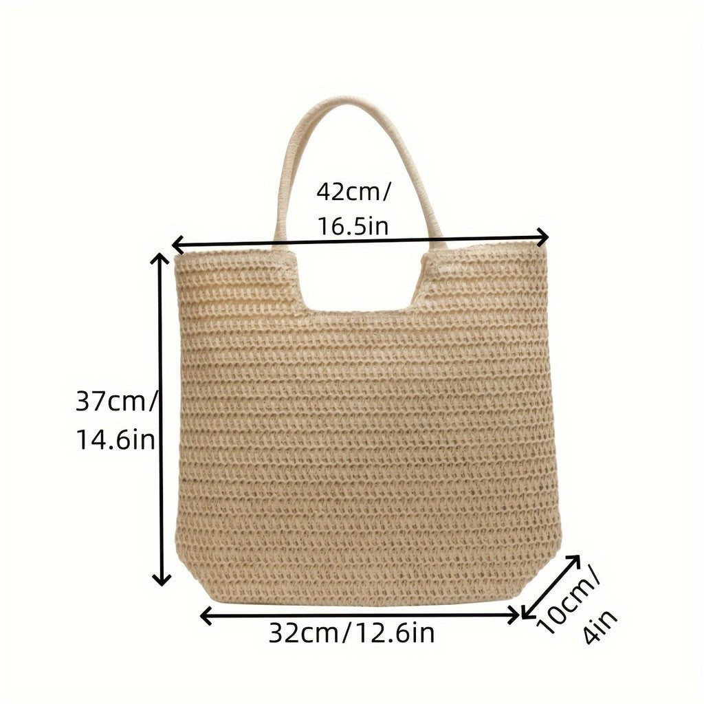 Ielgy Women's Large Scarecrow Crochet Handbag Knitting Bag Shoulder Handbag Bohemian Style
