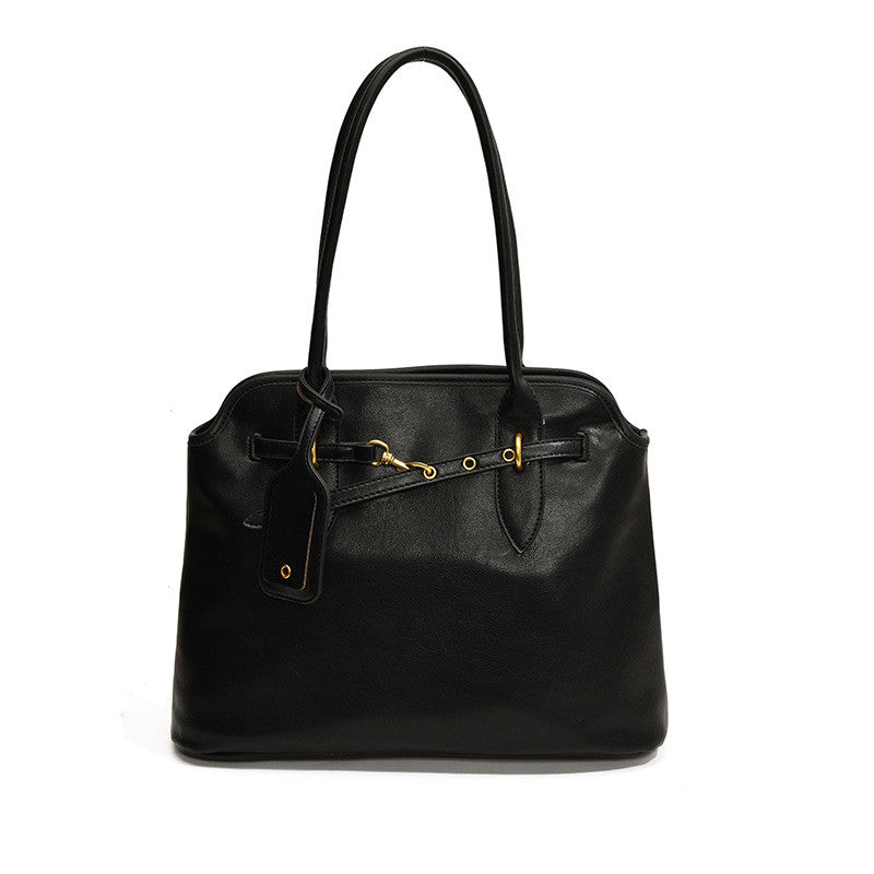 Ielgy High-End Feeling Large-Capacity Underarm Tote Bag Fashion Retro Lock Simple One-Shoulder Large Bag T