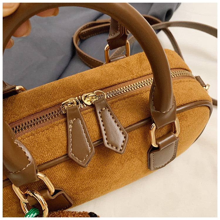 Ielgy Korean Version Retro Frosted All-Match One-Shoulder Messenger Pillow Bag Portable Boston Female Bag