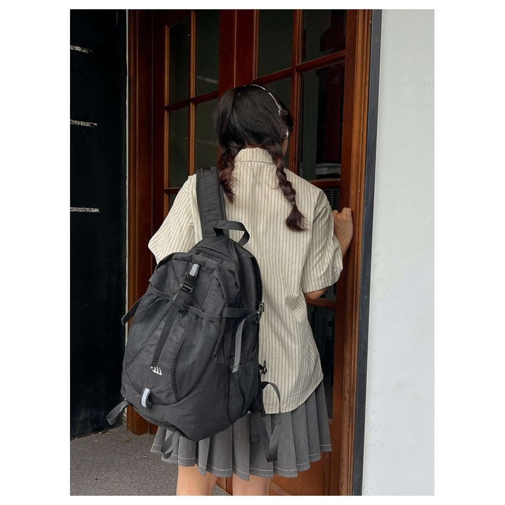 Ielgy Student Schoolbag Large Capacity Casual All-Match Backpack Korean Version Texture Lightweight Travel Backpack