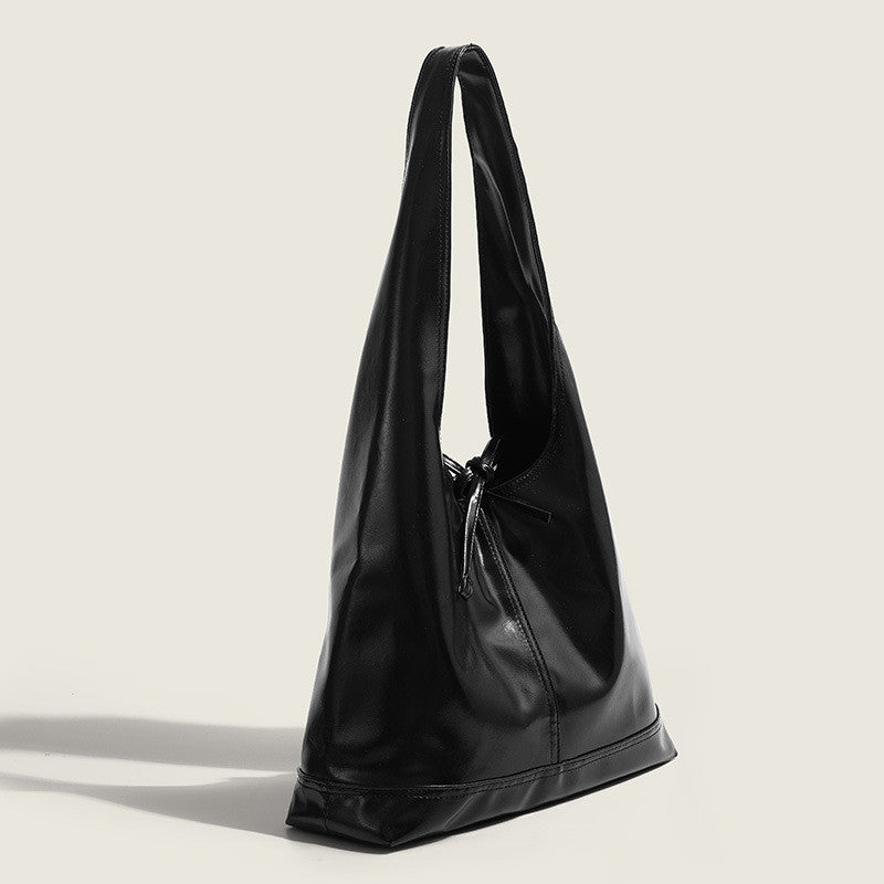 Ielgy Commuter Large Capacity Shoulder Tote Bag Black Casual Underarm Bag