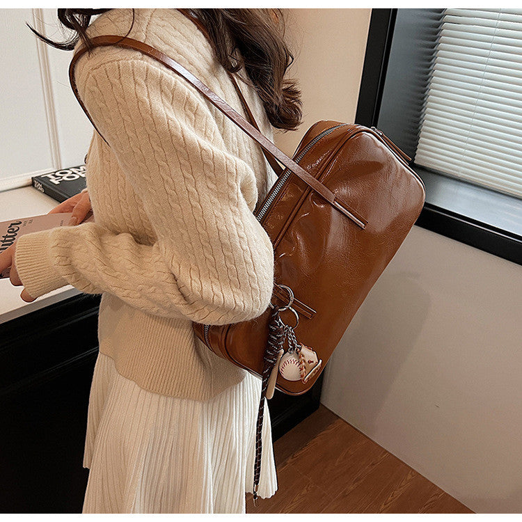 Ielgy Boston Bag All-Match Casual Shoulder Work Commuter Pillow Bag