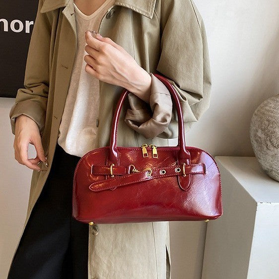 Ielgy Niche Portable Commuter Bag Fashion Retro Underarm Bag Simple Large-Capacity Messenger Bag