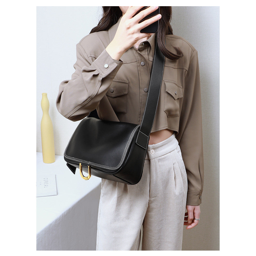 Ielgy Fashion Soft Leather Messenger Bag Large Capacity Shoulder Underarm Female Bag