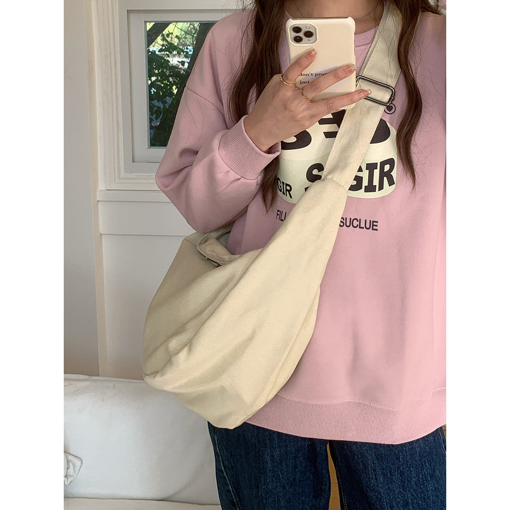 IELGY Commuter Large Capacity Lazy Style All-Match Canvas Diagonal Bag