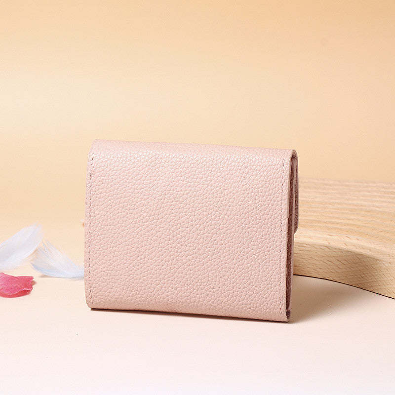 Ielgy Ladies Small Wallet Soft Leather Thin Style Simple Small Ladies High-End Multi-card Coin Purse