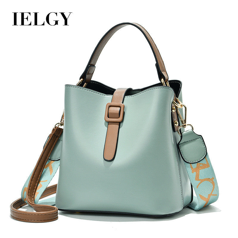 Ielgy Female Broadband Messenger Bag Korean Version Fashion Large Capacity Bucket Bag