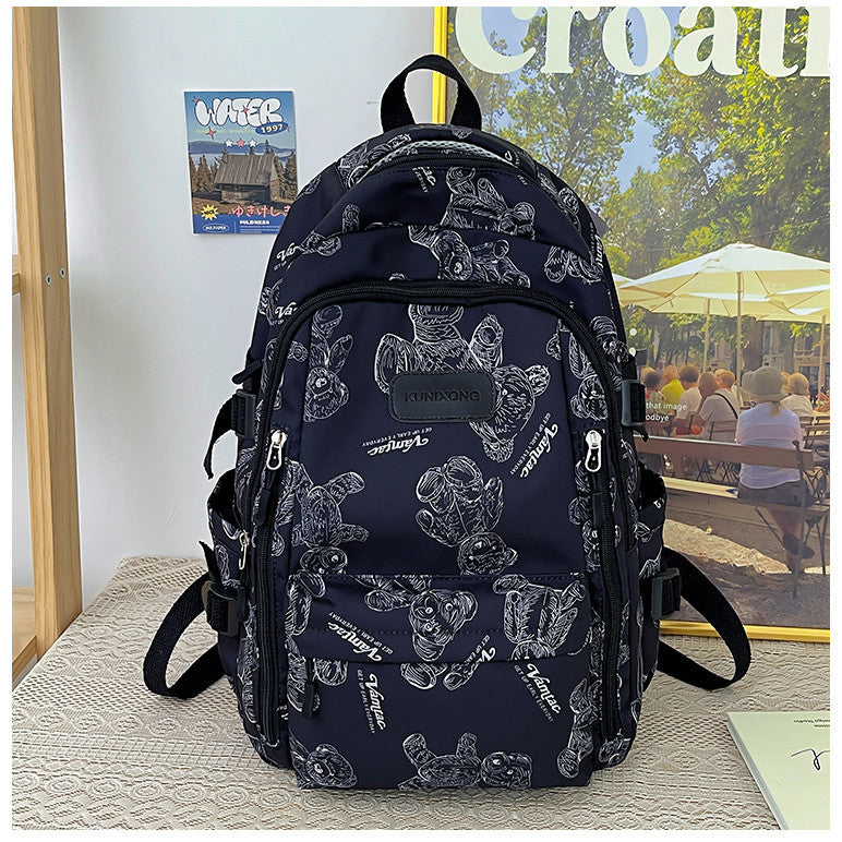 Ielgy Student Schoolbag Simple Casual Backpack Lightweight High-value Large-capacity Backpack