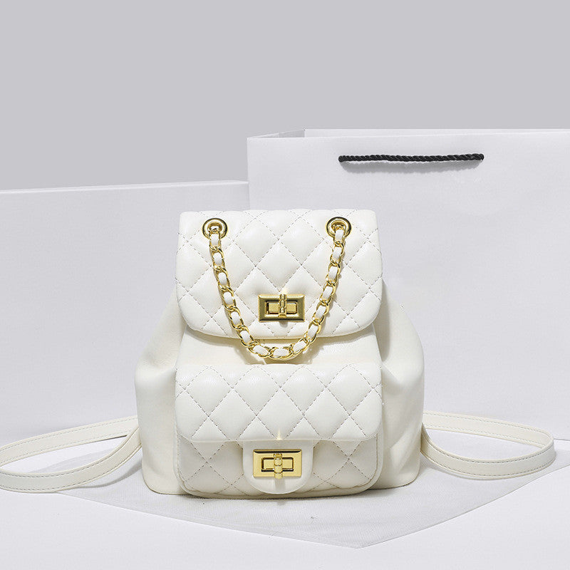 Ielgy Diamond Backpack Chain High-End Diamond Korean Version Casual Style Backpack