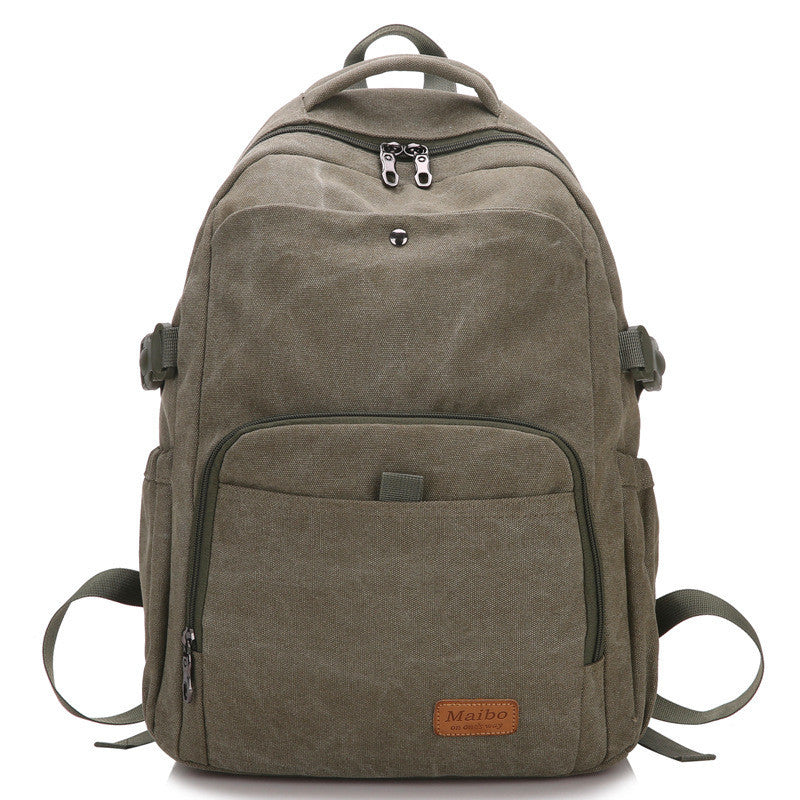 Ielgy Retro Canvas Backpack Ladies Wash Outdoor Backpack Student Simple Trendy Large-Capacity School Bag