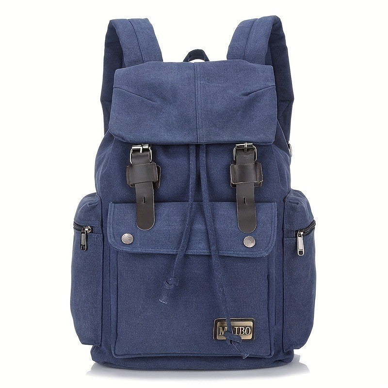 Ielgy Canvas Backpack Leisure Outdoor Travel Backpack Student Large Capacity School Bag