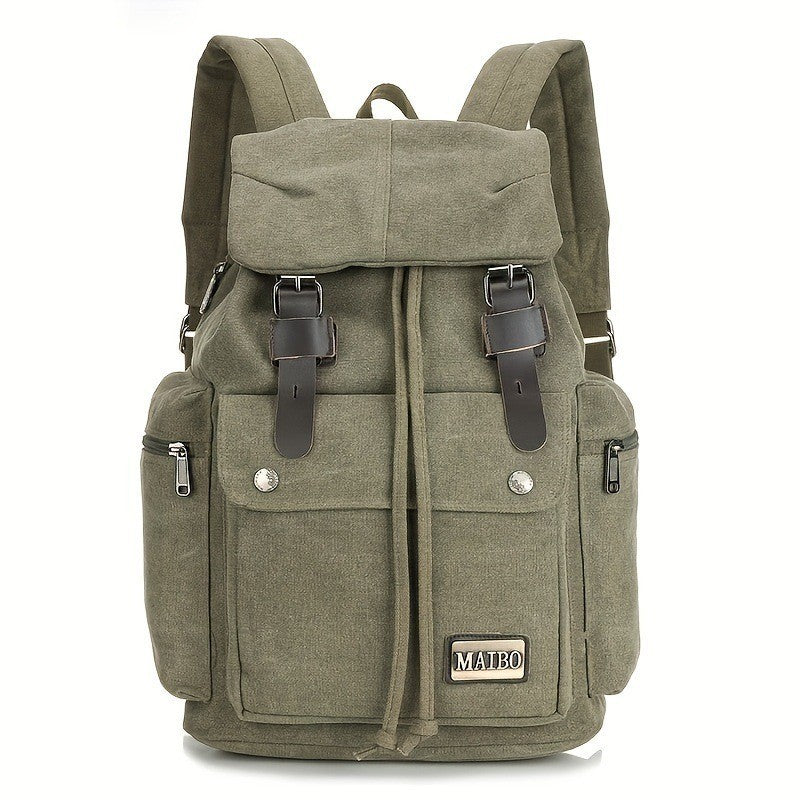 Ielgy Canvas Backpack Leisure Outdoor Travel Backpack Student Large Capacity School Bag