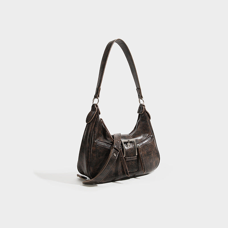 Ielgy Melade Underarm Bag Retro One-Shoulder Cross-Body Fashion Crescent Bag