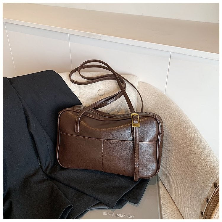 Ielgy Hand-Carry Retro Fashion Tote Bag Trendy Large-Capacity One-Shoulder High-End Un