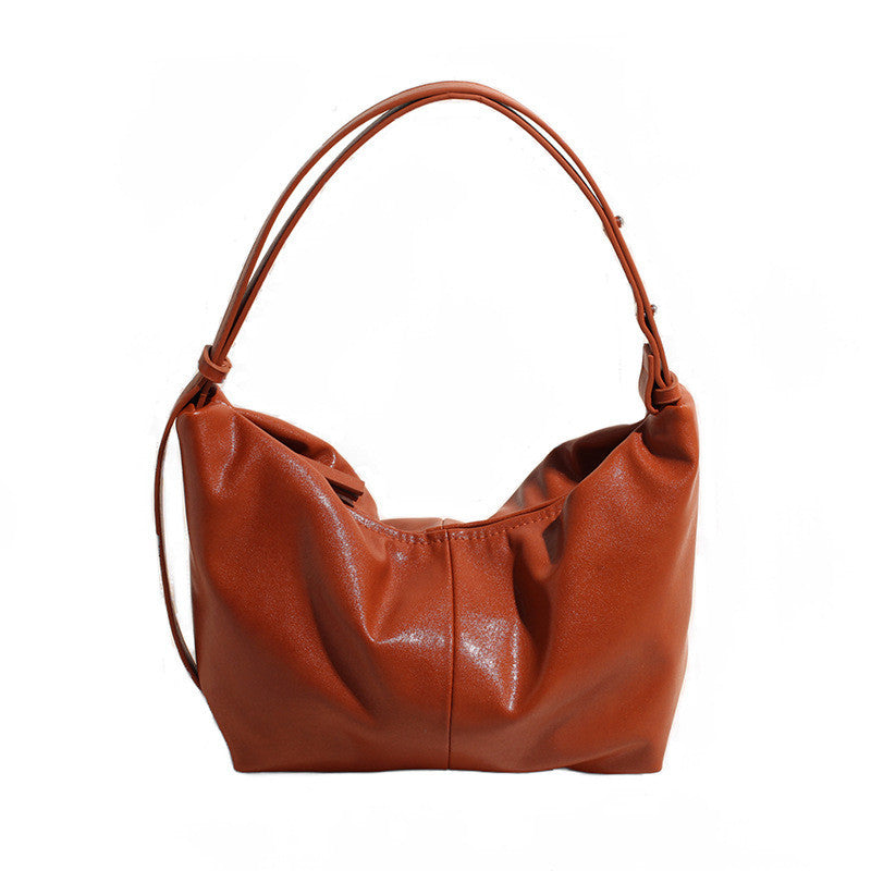 Ielgy Trendy Large-Capacity Korean Retro Fashion Dumpling Bag Casual One-Shoulder Diagonal Bag