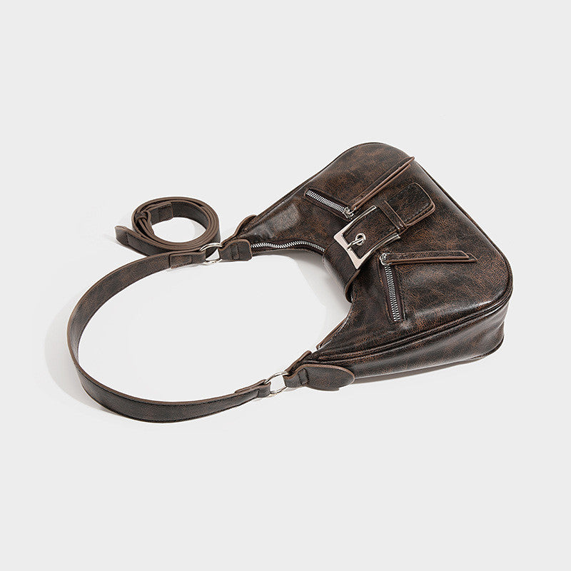 Ielgy Melade Underarm Bag Retro One-Shoulder Cross-Body Fashion Crescent Bag