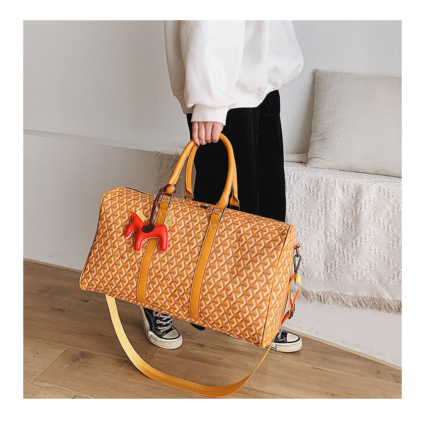 Ielgy Waterproof pu Travel Bag Portable Large-Capacity Casual Diagonal Short-Distance Business Travel Luggage Storage Bag