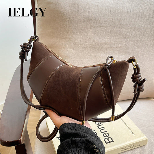 Ielgy Retro Niche High-End Frosted Dumpling Bag French One-Shoulder Messenger All-Match Commuter Croiss