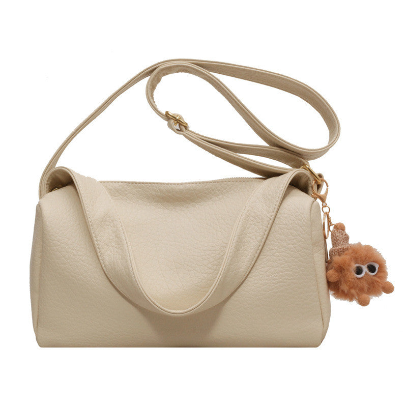 Ielgy Retro Lychee Pattern Soft Leather Pillow Bag Simple Niche One-Shoulder Diagonal Casual Bag