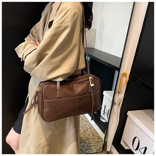 Ielgy Hand-Carry Retro Fashion Tote Bag Trendy Large-Capacity One-Shoulder High-End Un