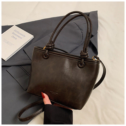Ielgy Autumn Winter All-Match Trendy Fashion One-Shoulder Messenger Portable Bucket Bag