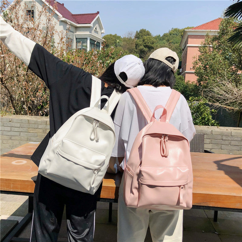 Ielgy Backpack Korean Version pu Preppy Style Casual Backpack