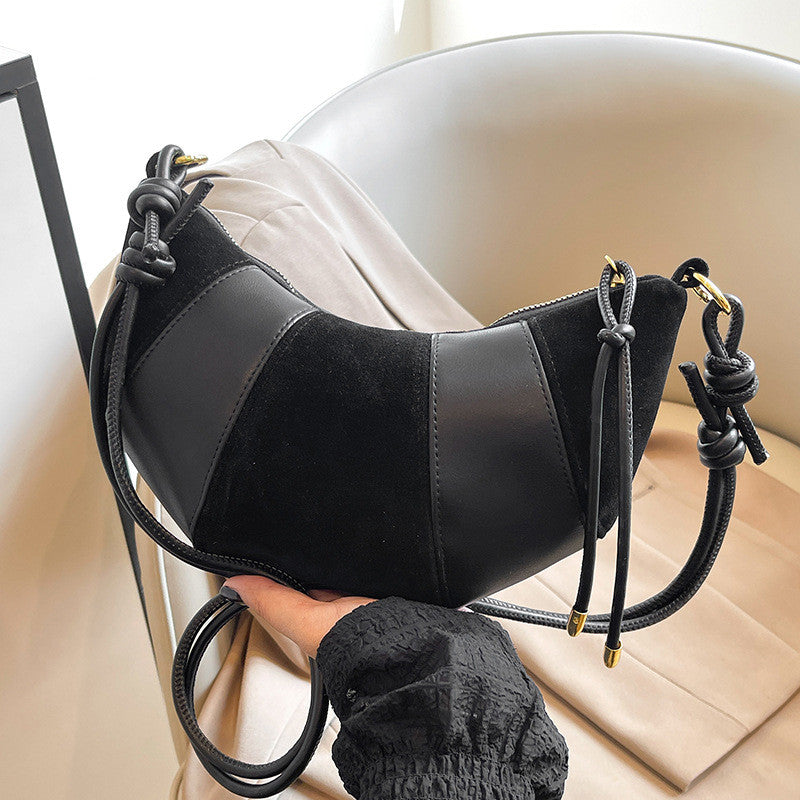 Ielgy Retro Niche High-End Frosted Dumpling Bag French One-Shoulder Messenger All-Match Commuter Croiss