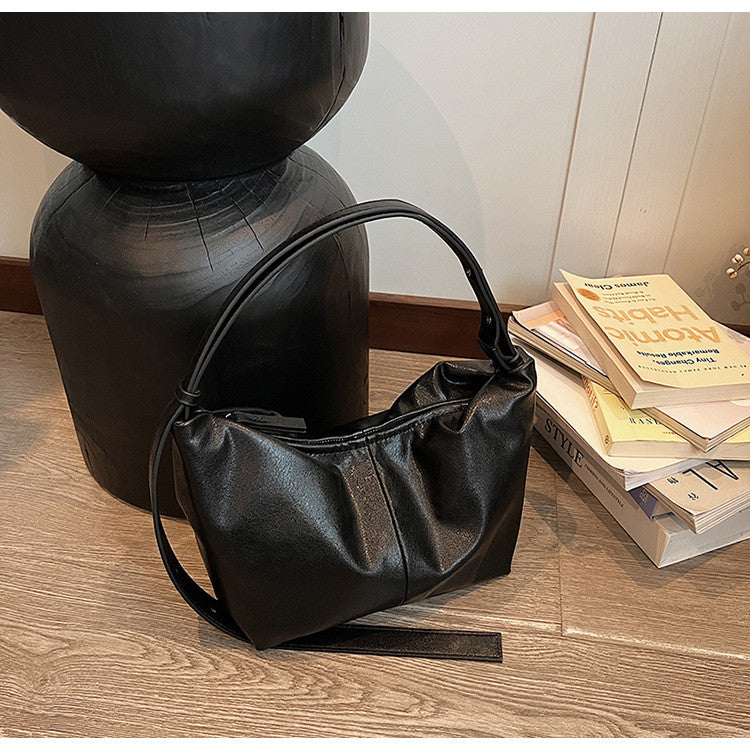 Ielgy Trendy Large-Capacity Korean Retro Fashion Dumpling Bag Casual One-Shoulder Diagonal Bag