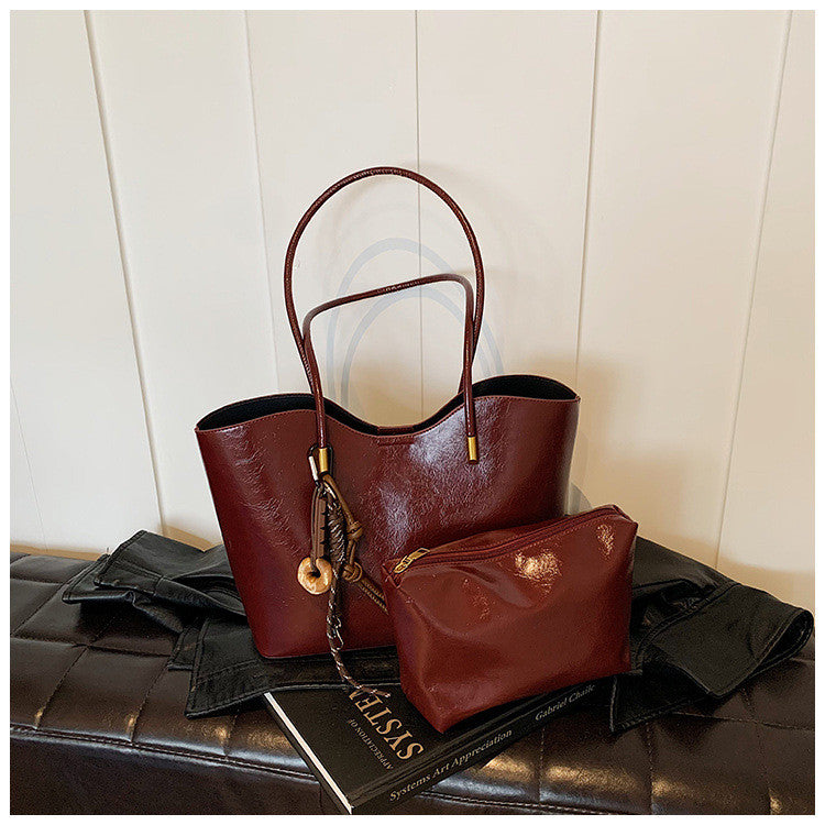 Ielgy High-End Sense Large-Capacity Ladies Shoulder Bag College Students Class Commuter To