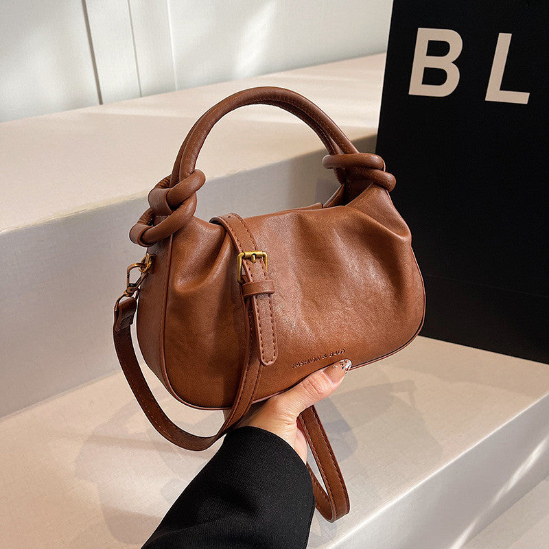 Ielgy Korean Style High-End All-Match Dumpling Bag Autumn Winter Pleated Cross-Body Handbag