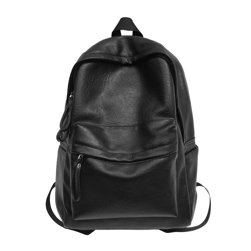Ielgy pu Pure Color Simple Daily Commuter Backpack Large Capacity Backpack Travel Bag