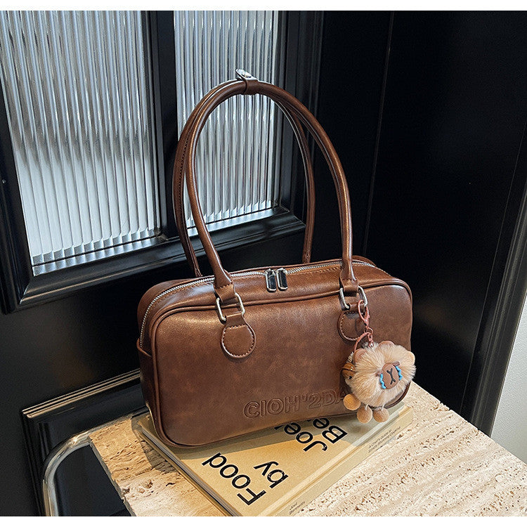 Ielgy Work Commuter Bag Large Capacity Retro One-Shoulder Portable Casual Pillow Bag