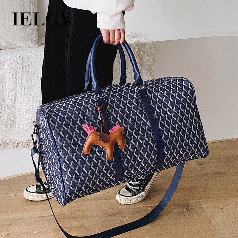 Ielgy Waterproof pu Travel Bag Portable Large-Capacity Casual Diagonal Short-Distance Business Travel Luggage Storage Bag