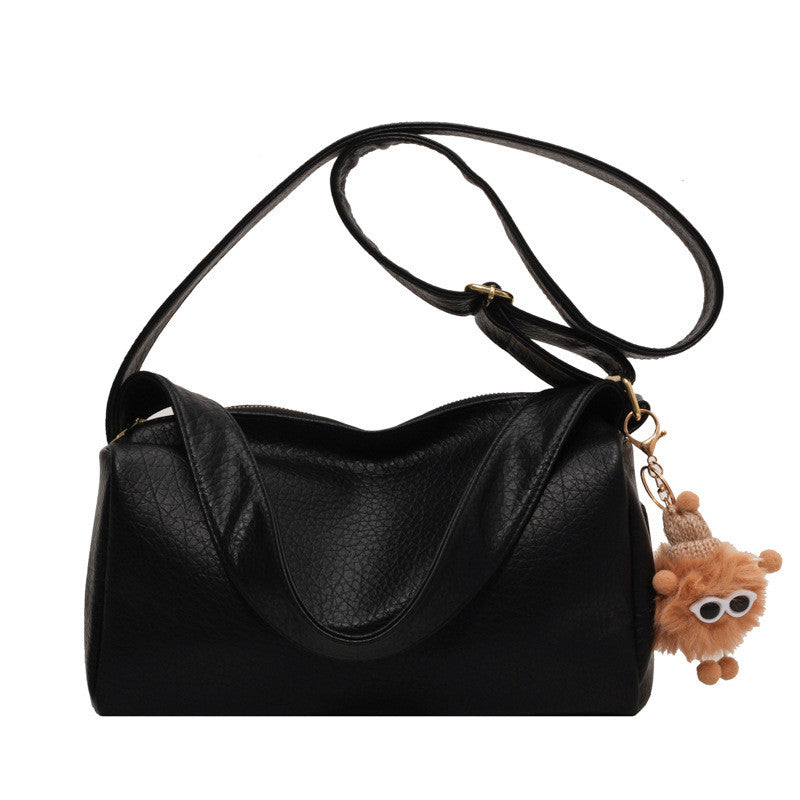 Ielgy Retro Lychee Pattern Soft Leather Pillow Bag Simple Niche One-Shoulder Diagonal Casual Bag