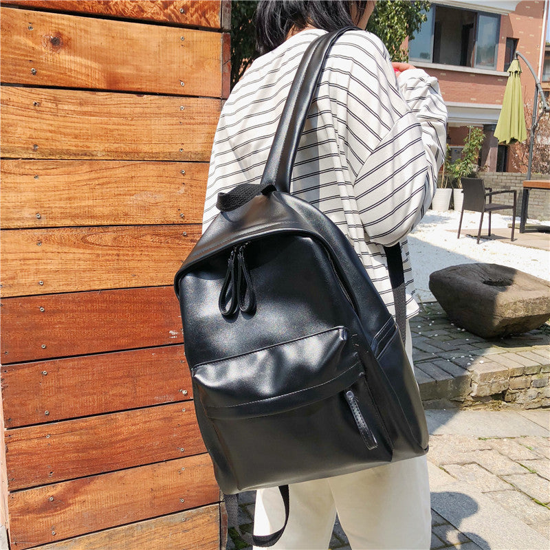 Ielgy Backpack Korean Version pu Preppy Style Casual Backpack