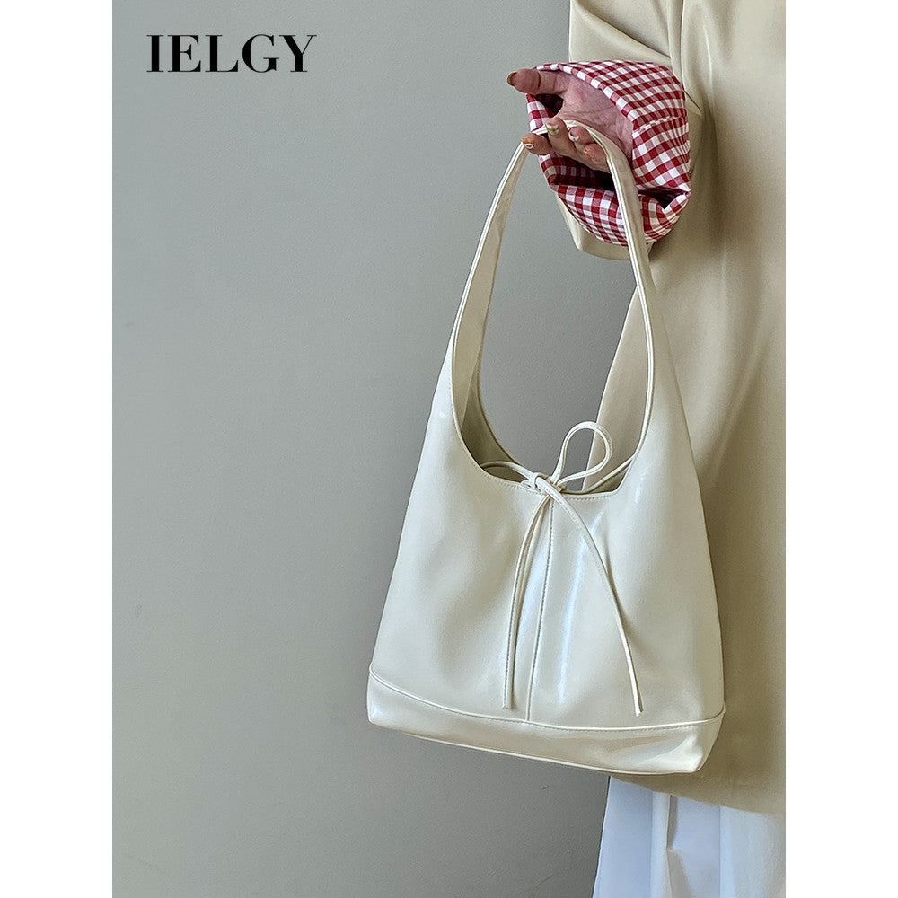 Ielgy Female Bag Korean Version Bowknot Large Capacity Tote Bag Portable Shoulder