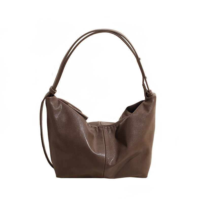 Ielgy Trendy Large-Capacity Korean Retro Fashion Dumpling Bag Casual One-Shoulder Diagonal Bag