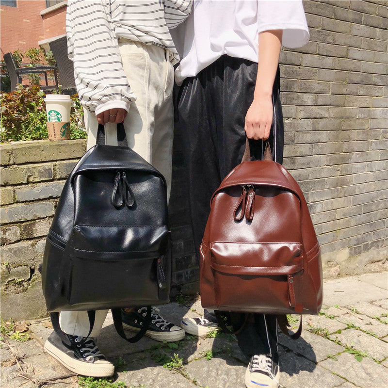 Ielgy Backpack Korean Version pu Preppy Style Casual Backpack