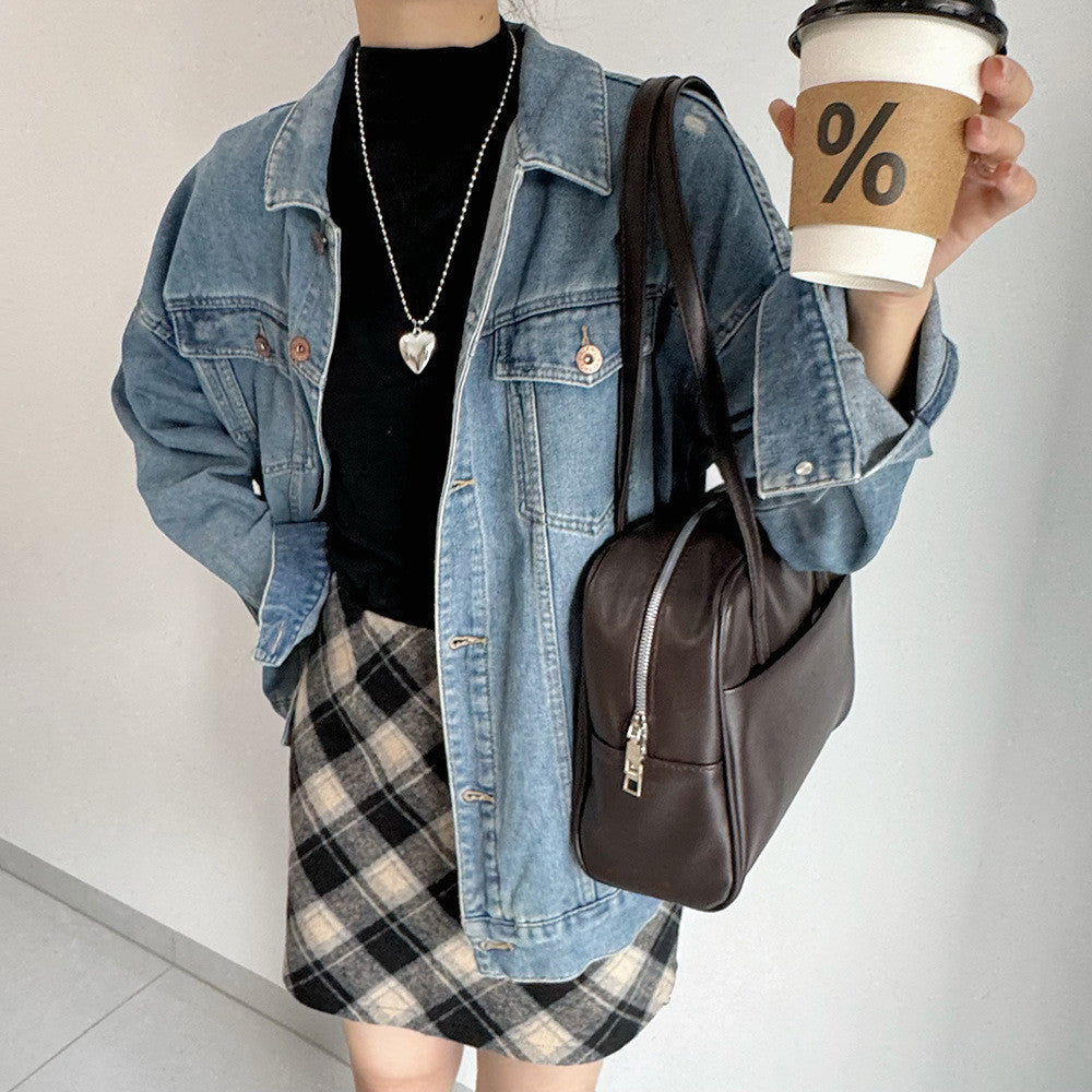 Ielgy Korean Version Large-Capacity One-Shoulder Ladies Retro Underarm Bag All-Match Large-Capacity Tote Bag