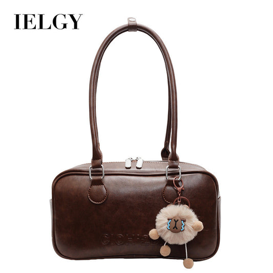 Ielgy Work Commuter Bag Large Capacity Retro One-Shoulder Portable Casual Pillow Bag