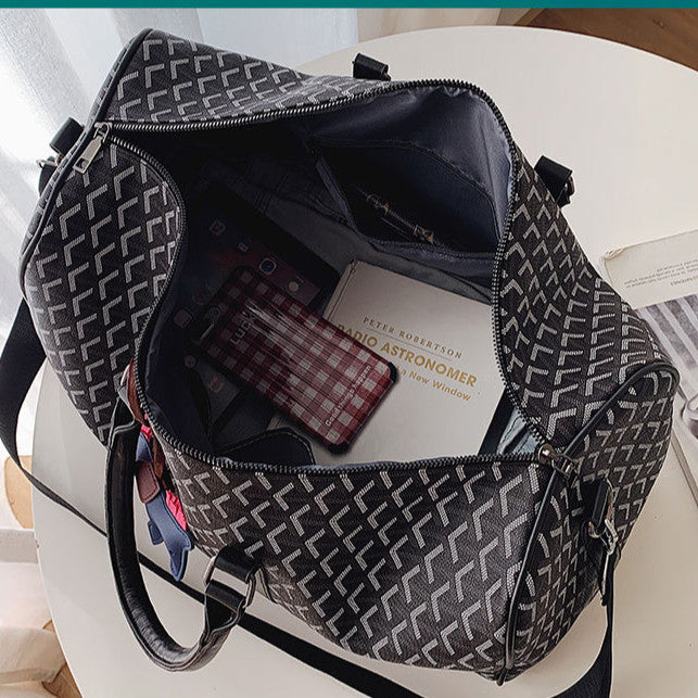 Ielgy Waterproof pu Travel Bag Portable Large-Capacity Casual Diagonal Short-Distance Business Travel Luggage Storage Bag
