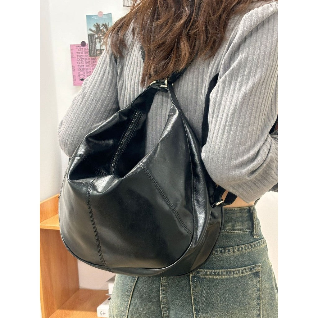 Ielgy Retro Dumpling Bag Large Capacity Fashion Commuter Tote Bag Niche High-End Messenger Bag