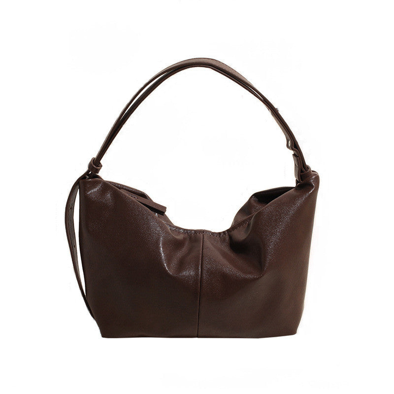 Ielgy Trendy Large-Capacity Korean Retro Fashion Dumpling Bag Casual One-Shoulder Diagonal Bag