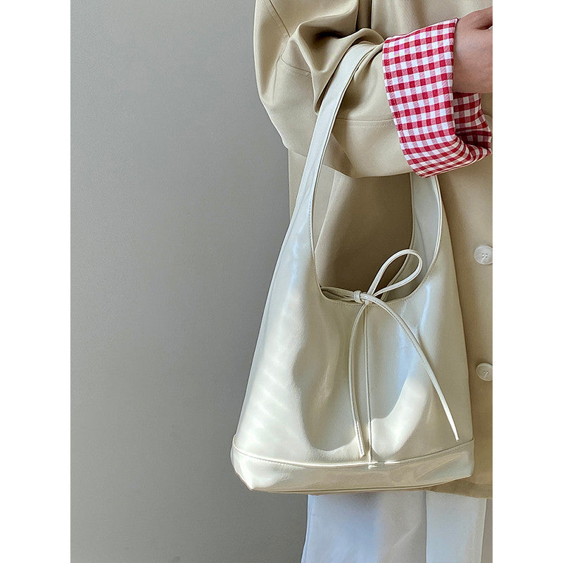 Ielgy Female Bag Korean Version Bowknot Large Capacity Tote Bag Portable Shoulder