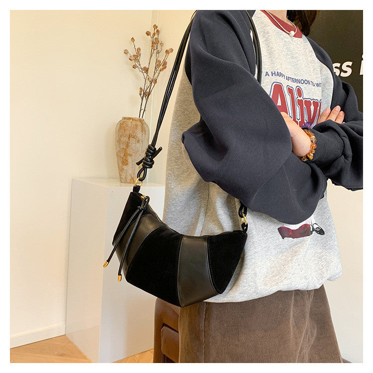 Ielgy Retro Niche High-End Frosted Dumpling Bag French One-Shoulder Messenger All-Match Commuter Croiss